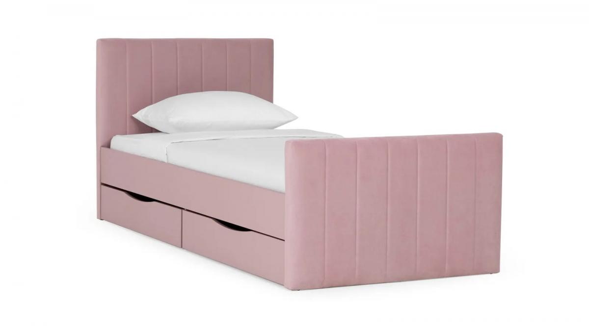 Кровать 190*090 Olly (Олли) Розовый Антик Тк. Sky Velvet 01