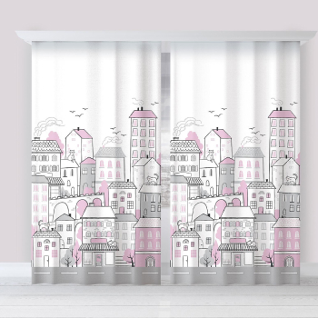 Комплект штор "Этель" Sweet home rose 145*260 см-2 шт, 100% п/э, 140 г/м2 5181445