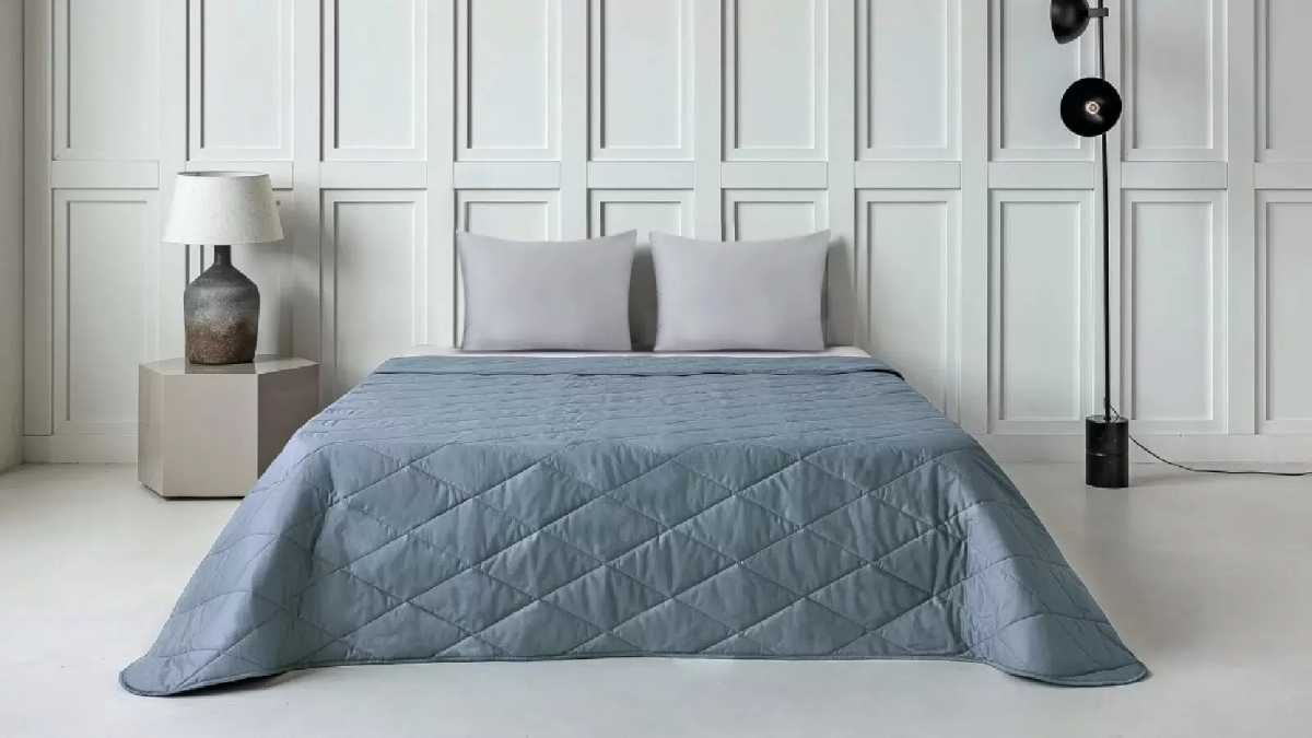 Покрывало Askona Cotton Sateen 220*240 Небесный