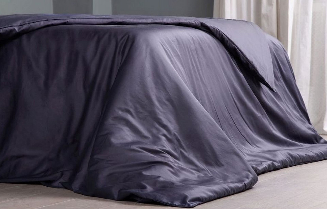 Простынь 180*200 Askona Comfort Maco Sateen Синий топаз