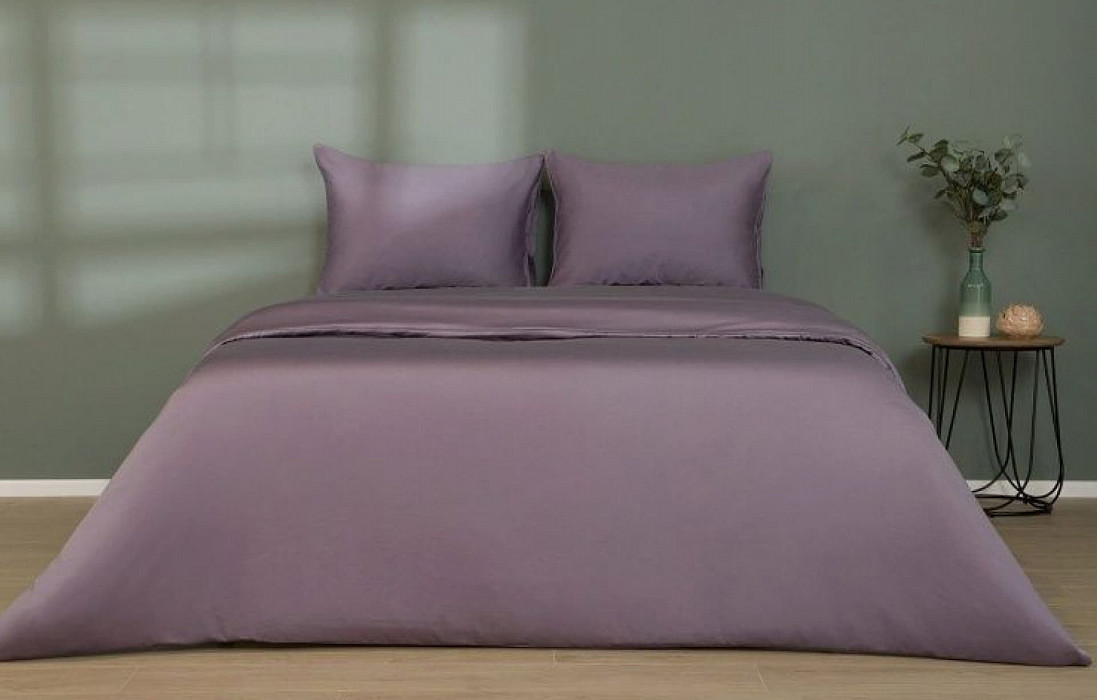 Простынь 140*200 Askona Comfort Maco Sateen Лиловая дымка