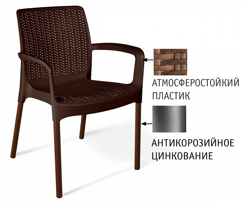 Стул Sheffilton пластиковый,цвет Коричневый