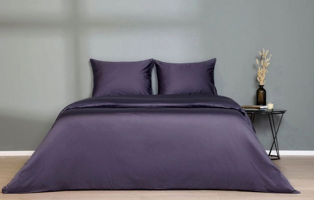 Простынь 180*200 Askona Comfort Maco Sateen Синий топаз