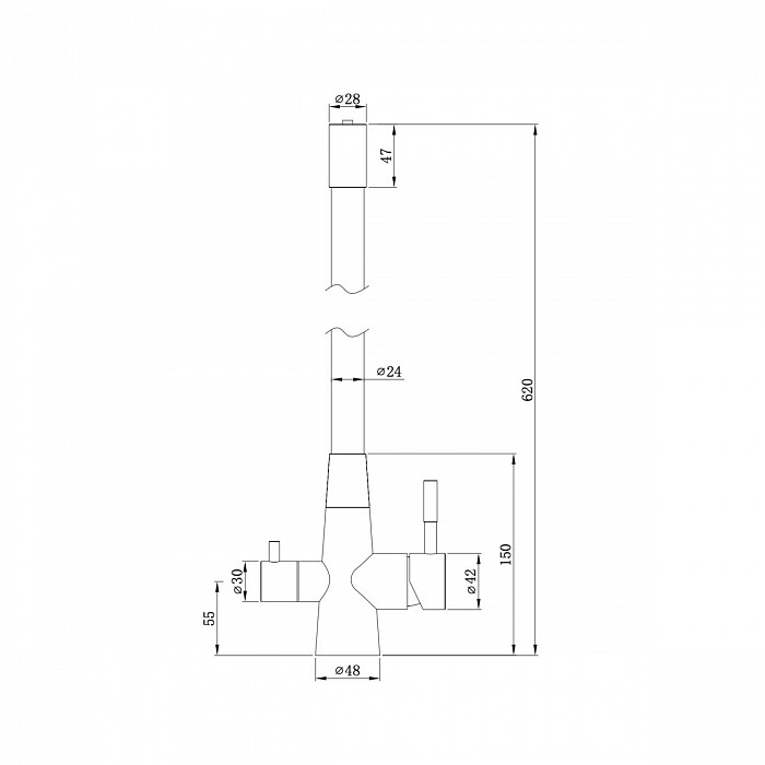 39022, Кухонный смеситель ARONA ARM 304 BLACK