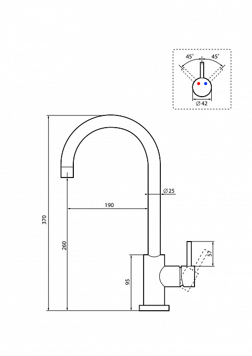 Кухонный смеситель KANZLER KAF 4001-4 BLACK PVD
