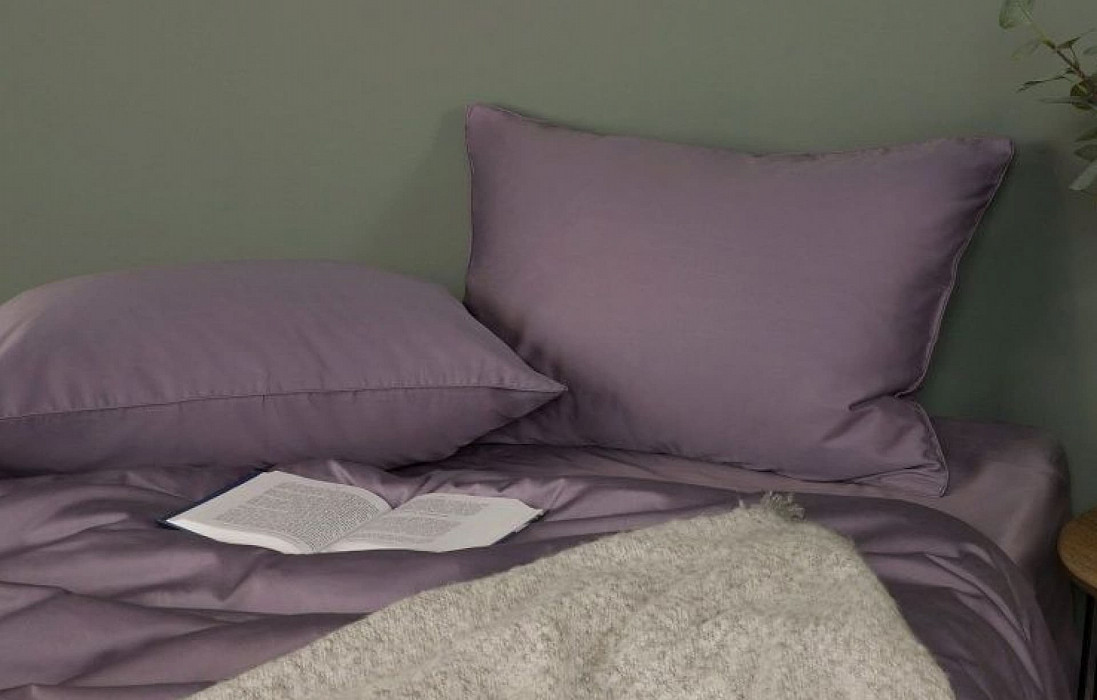 КПБ Askona Comfort Maco Sateen (евро) Лиловая дымка
